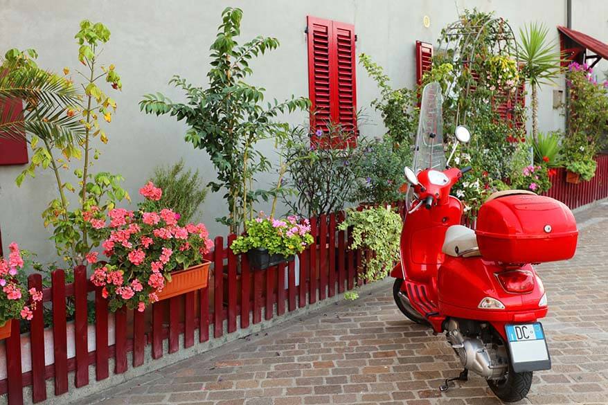 Red Vespa in Italy