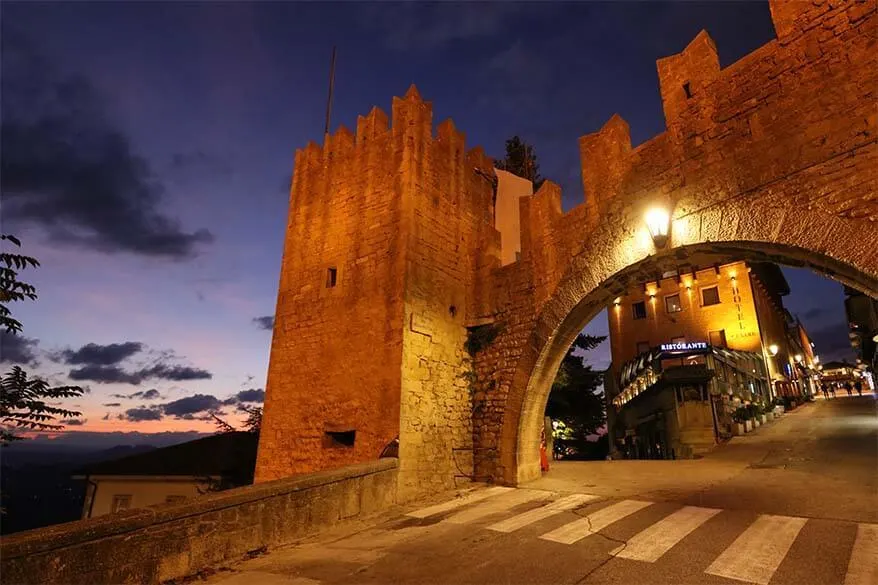 San Marino city gate at Via della Fratta