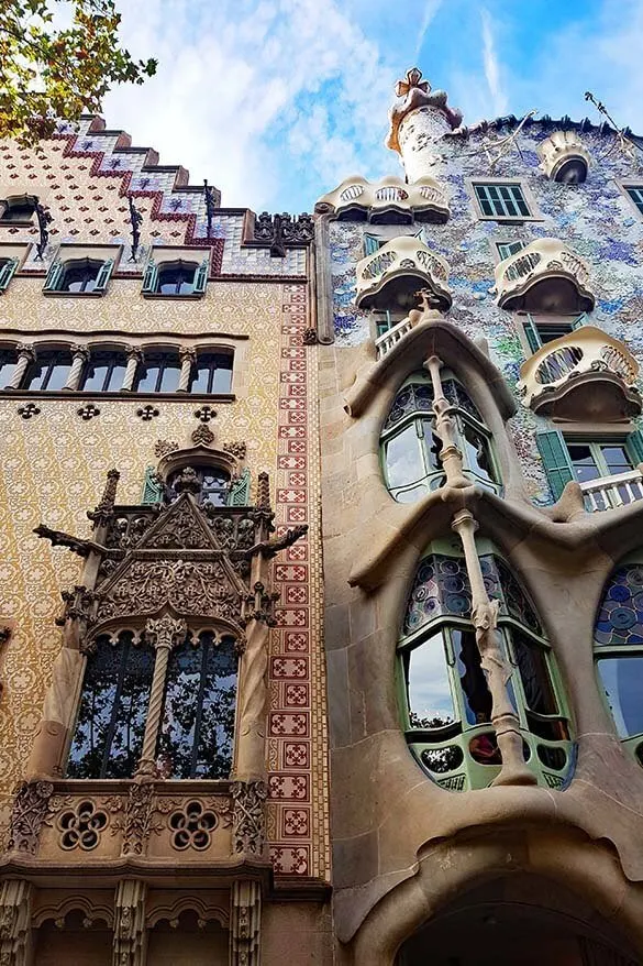 Casa Amatller and Casa Battlo on Passeig de Gracia in Barcelona