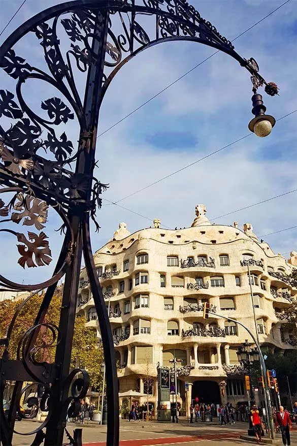 Gaudi's Casa Mila on Passeig de Gracia in Barcelona