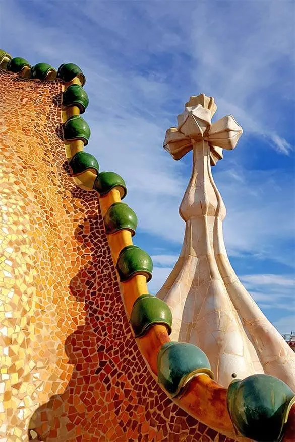 Roof of Casa Batllo as seen on a tour of this famous Gaudi house in Barcelona