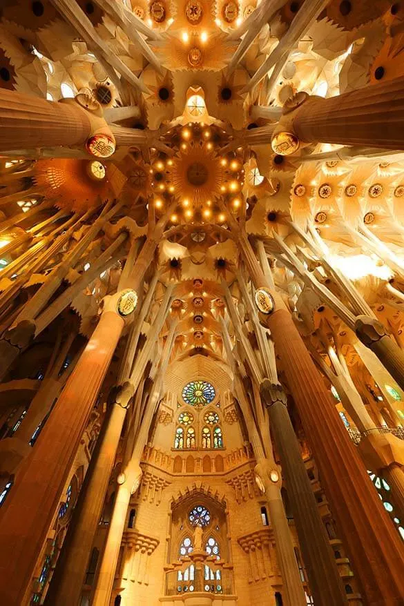 Sagrada Familia is the most beautiful of Gaudi buildings in Barcelona