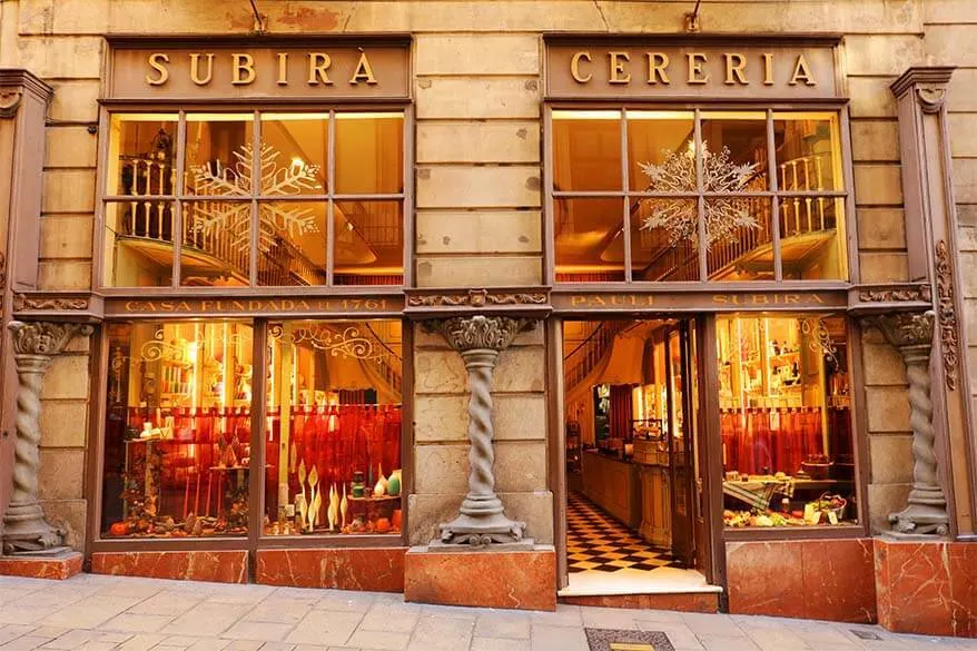 Subira Cereria - oldest shop in Barcelona