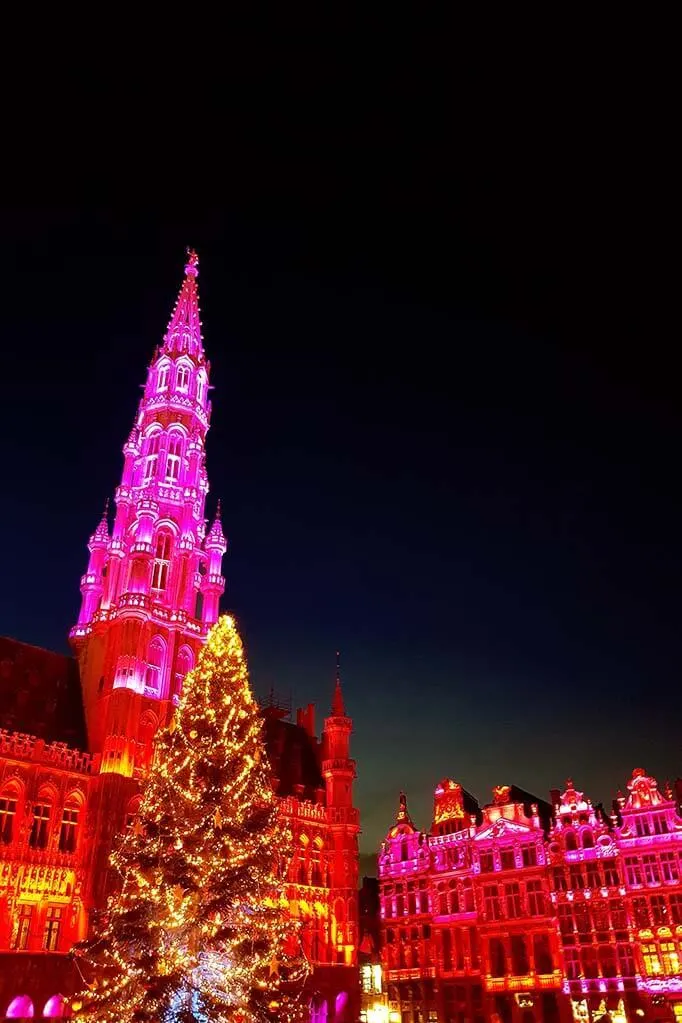 Brussels Christmas market light show