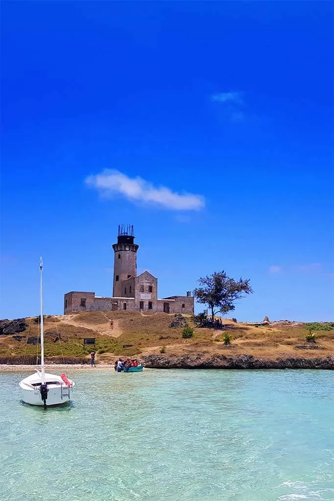 Ile aux Fouquets - Lighthouse Island is a popular stop for Mauritius boat tours