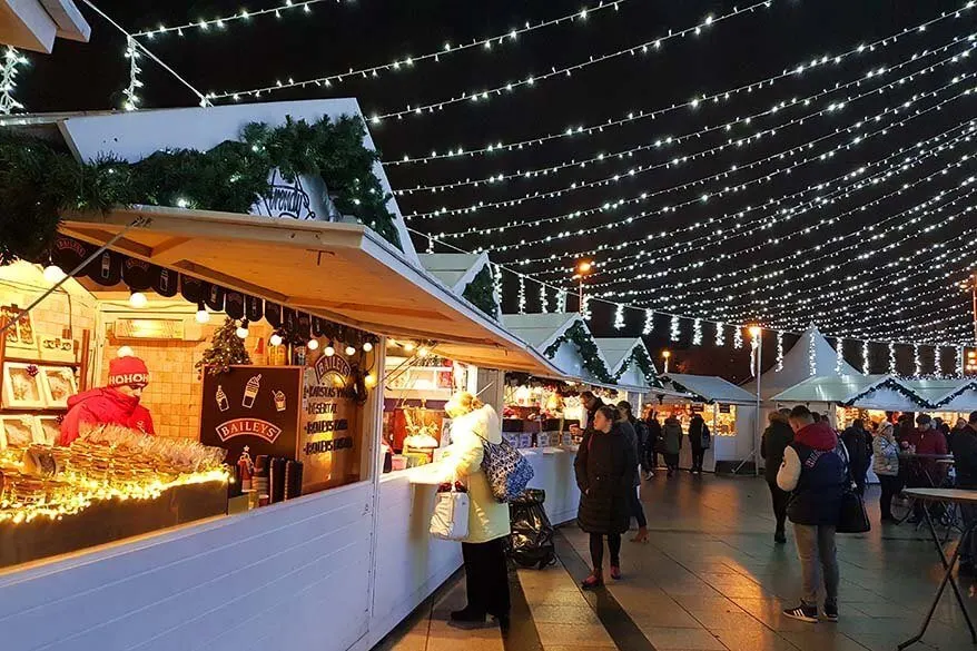 Market stalls at the Vilnius Christmas market