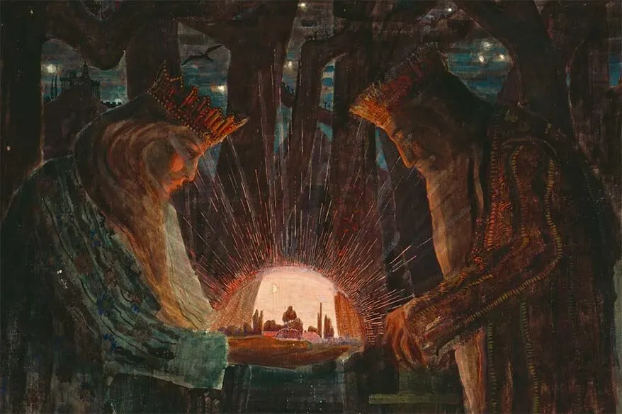 Painting Fairytale of Kings by Ciurlionis - one of the most famous artists of Lithuania