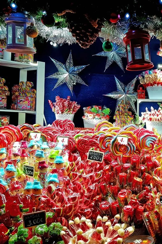 Sweets for sale at the Christmas market in Vilnius Lithuania