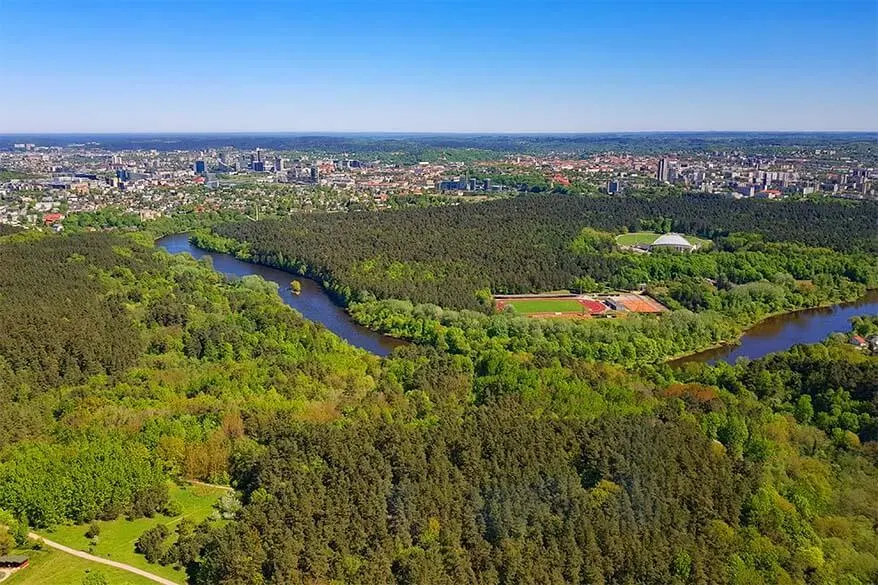 View from Vilnius TV tower, one of the best tourist attractions in Lithuania