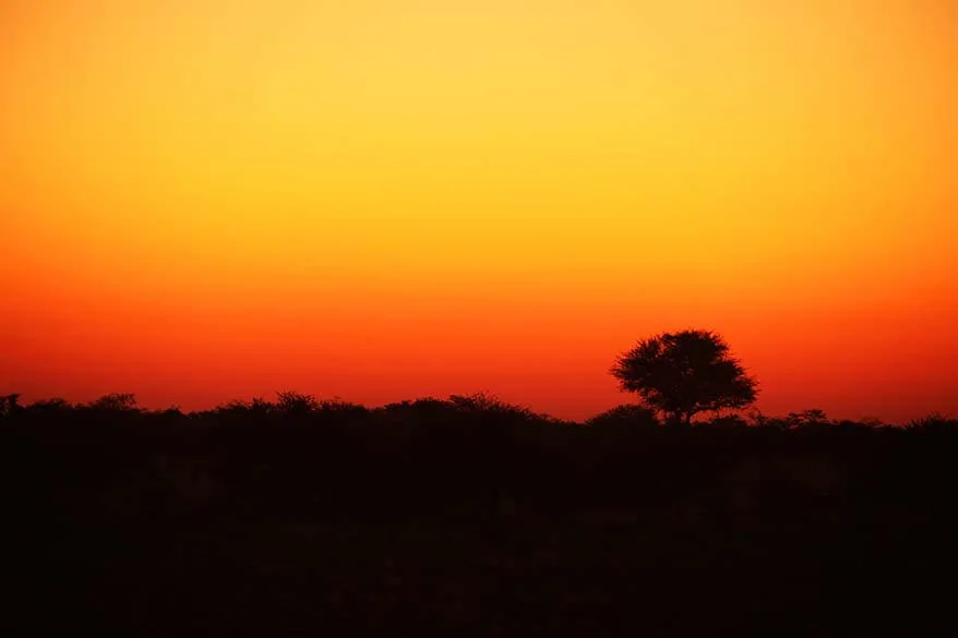 African sunset in Namibia
