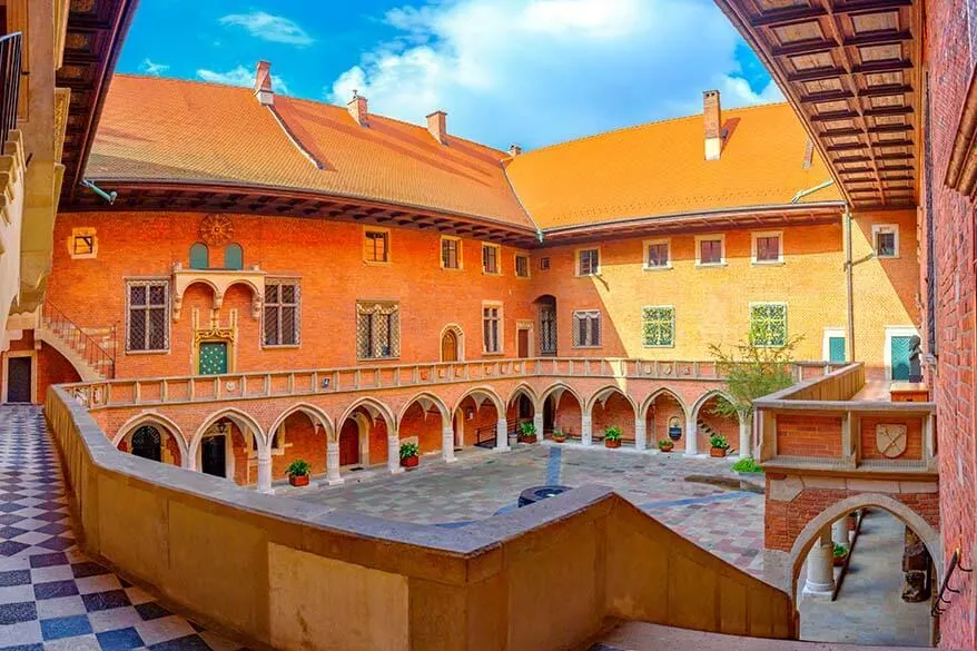 Beautiful courtyard of the Jagiellonian University in Krakow