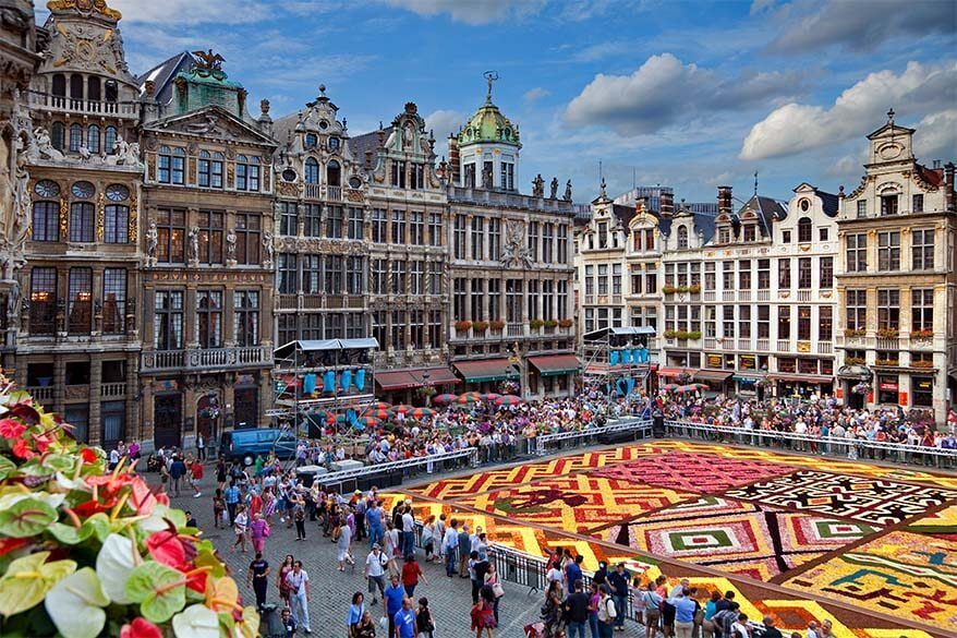 Brussels Flower Carpet as seen from the balcony of the Town Hall