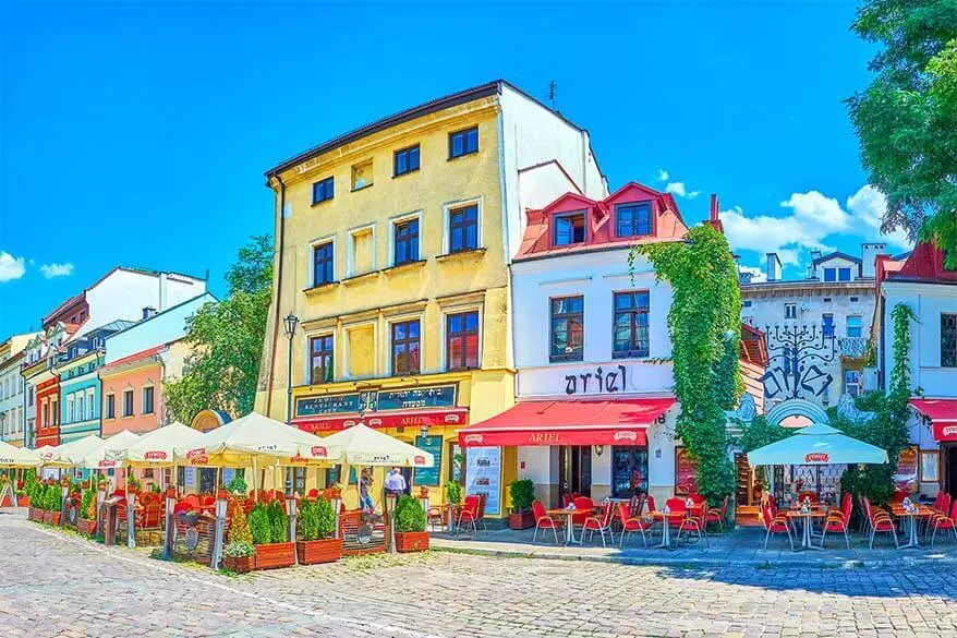 Colorful restaurants of Kazimierz district in Krakow