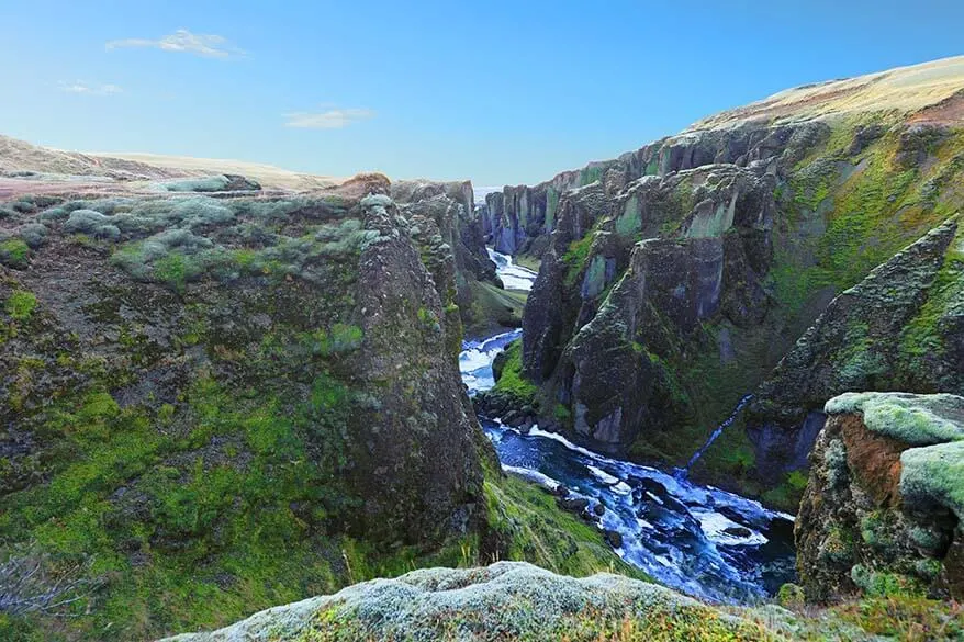 Fjadrargljufur Canyon is one of the must see places in Iceland