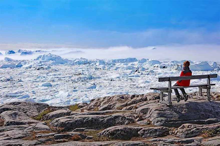 Ilulissat Icefjord on a sunny summer day
