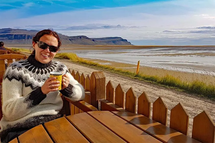 Jurga Rubinovaite from Full Suitcase at the Raudasandur Beach in Iceland's Westfjords