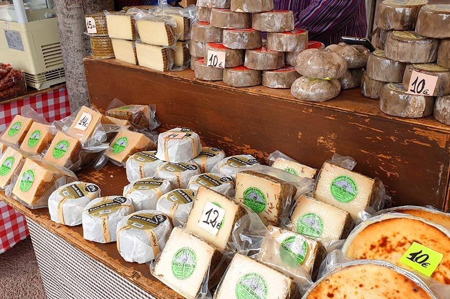 Local cheese for sale at the Montserrat market