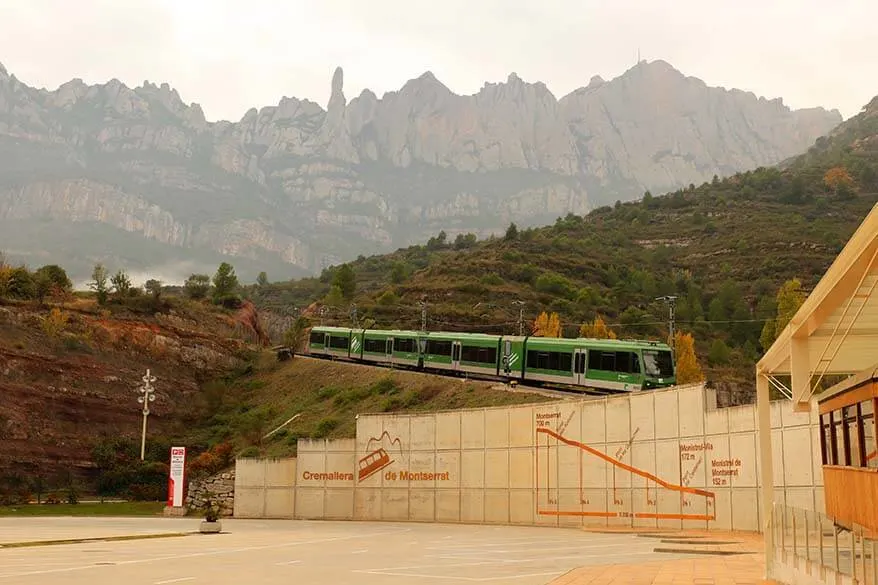 Montserrat Rack Railway - Montserrat train at Monistrol de Montserrat station