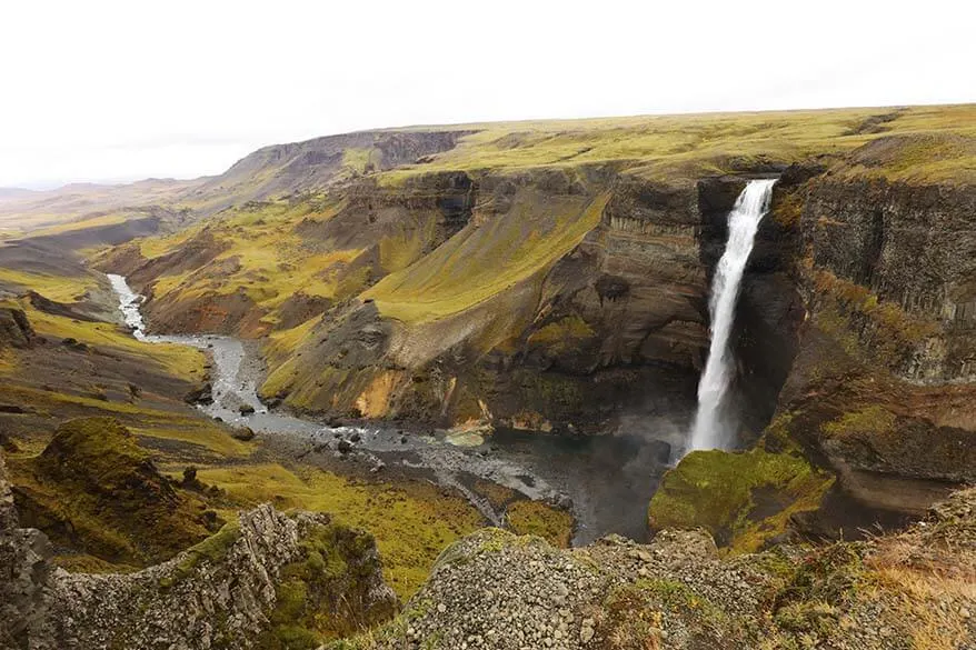 Places to visit in Iceland - Haifoss waterfall in Icelandic highlands