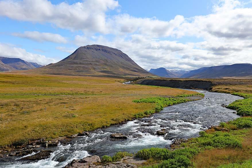 Scenery along the scenic road 76 in North Iceland