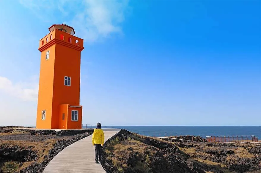 Svortuloft Lighthouse on Snaefellsnes Peninsula - one of the best areas to visit in Iceland
