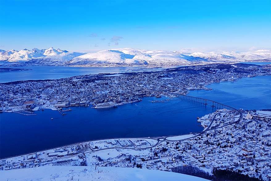 Tromso view from Storsteinen reachable by Fjellheisen cable car