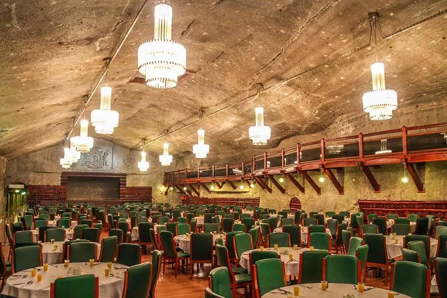 Underground restaurant at Wieliczka Salt Mines Poland