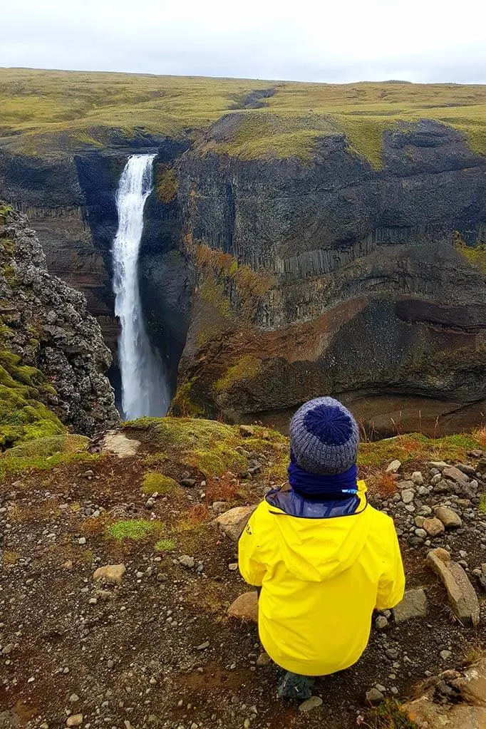 Visiting Haifoss waterfall