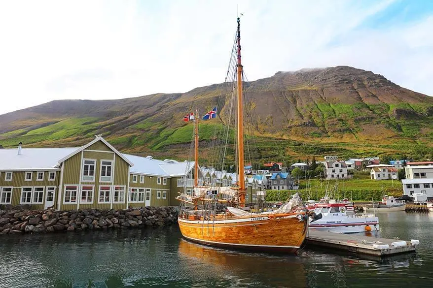 Boats at Siglufjordur harbor in Iceland