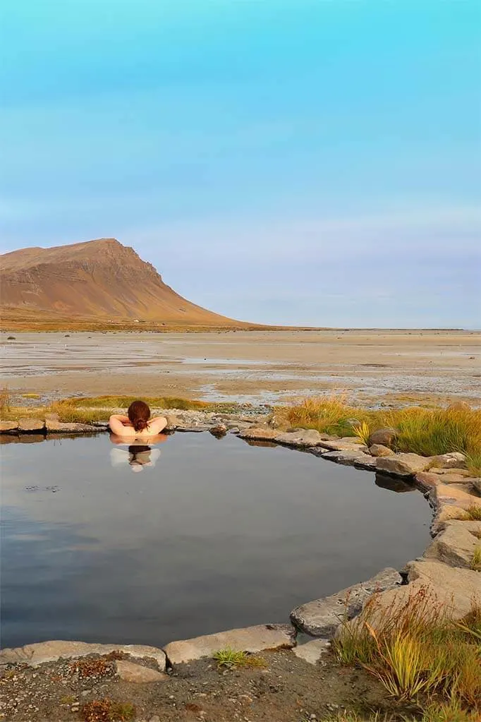 Hot springs in the Westfjords in Iceland