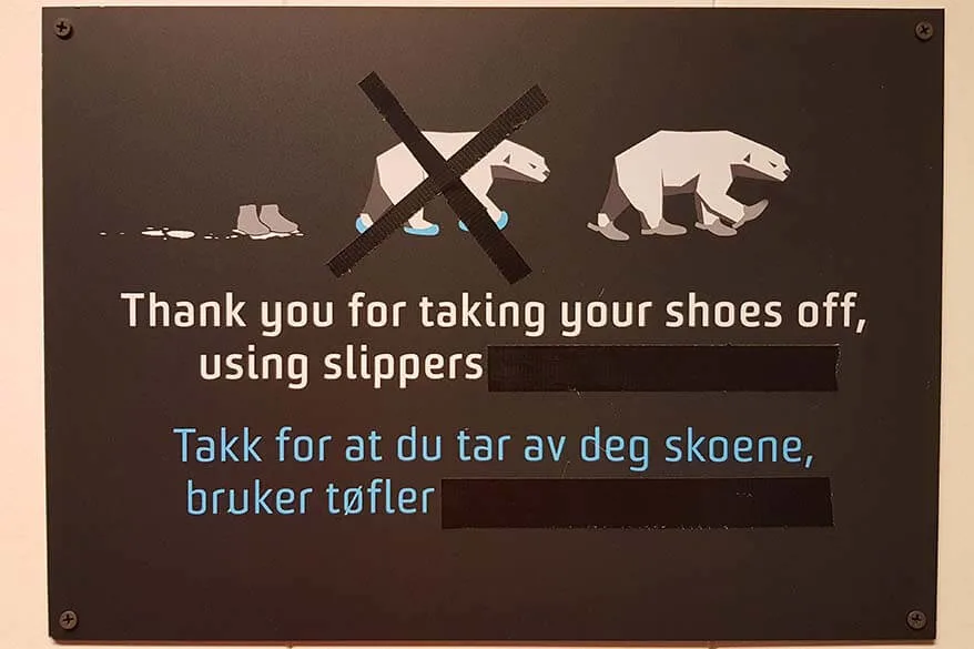 No shoes sign in Svalbard