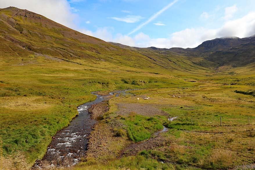 Scenic mountain landscapes near Siglufjordur in Iceland