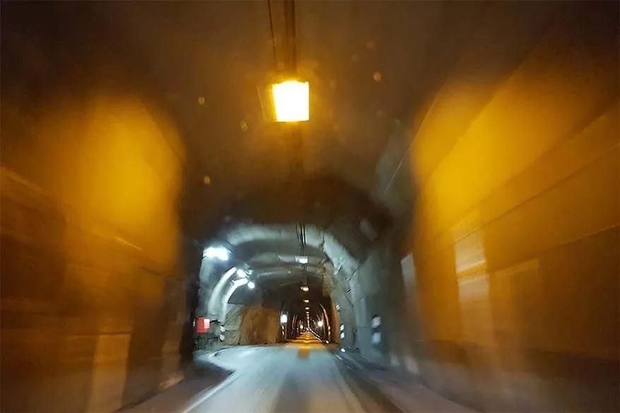 Single lane tunnel between Siglufjordur and Olafsfjordur in North Iceland