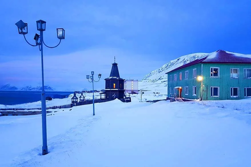 Barentsburg church in winter