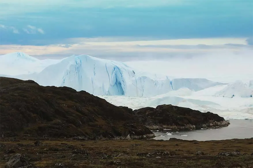 Big icebergs at Ilulissat Icefjord in Greenland