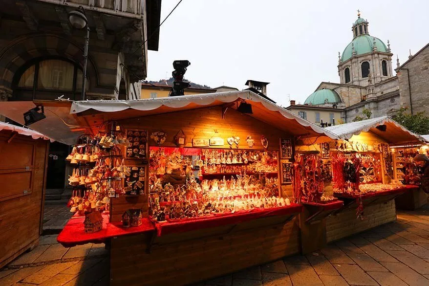 Christmas Market in Como Italy at the end of November