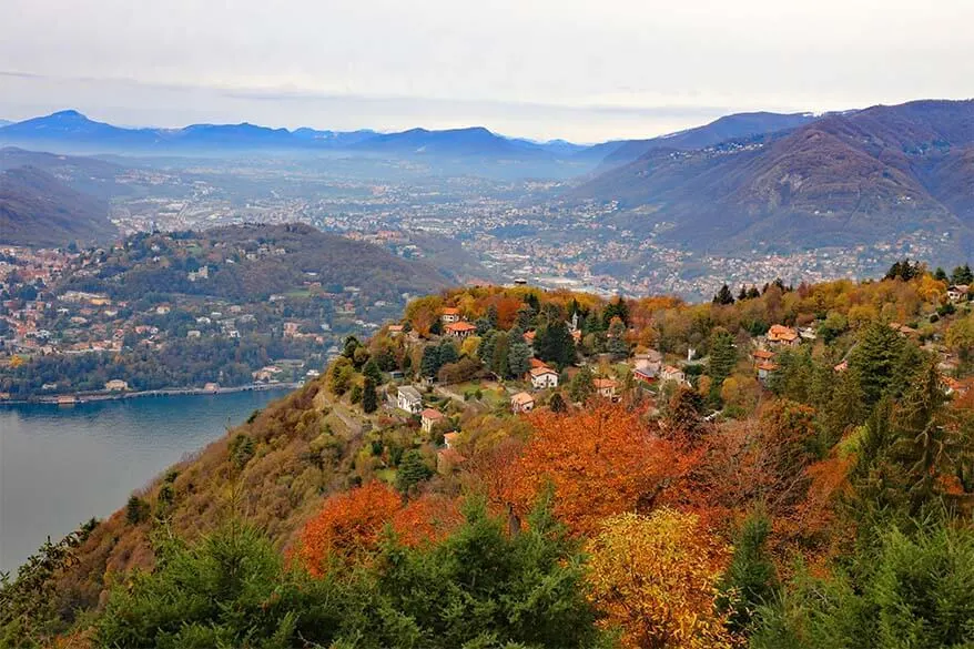 Colorful autumn leaves in Italy in November