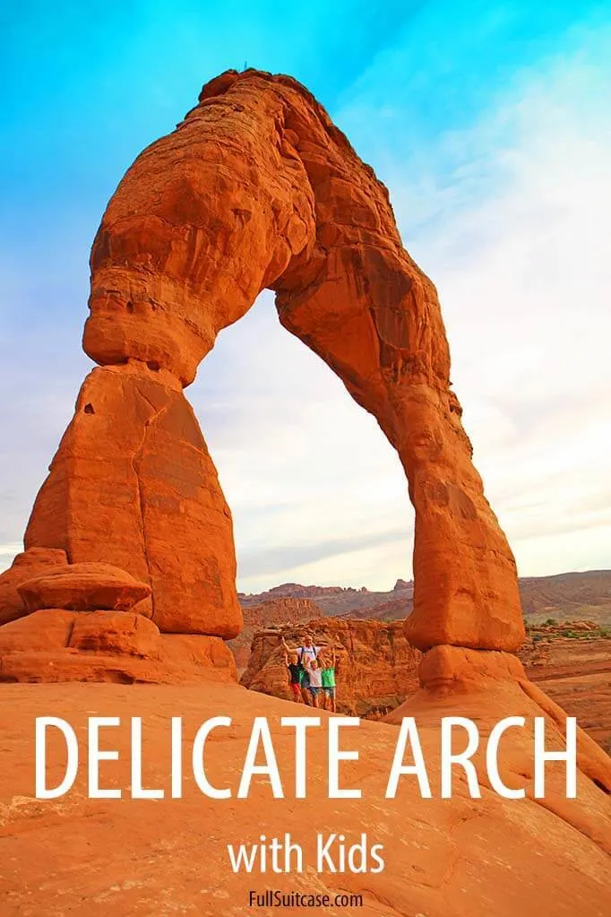 Hiking to Delicate Arch in Arches NP with kids