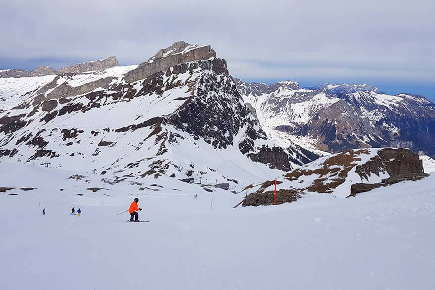 Skiing from Jochstock to Jochpass - Engelberg Switzerland