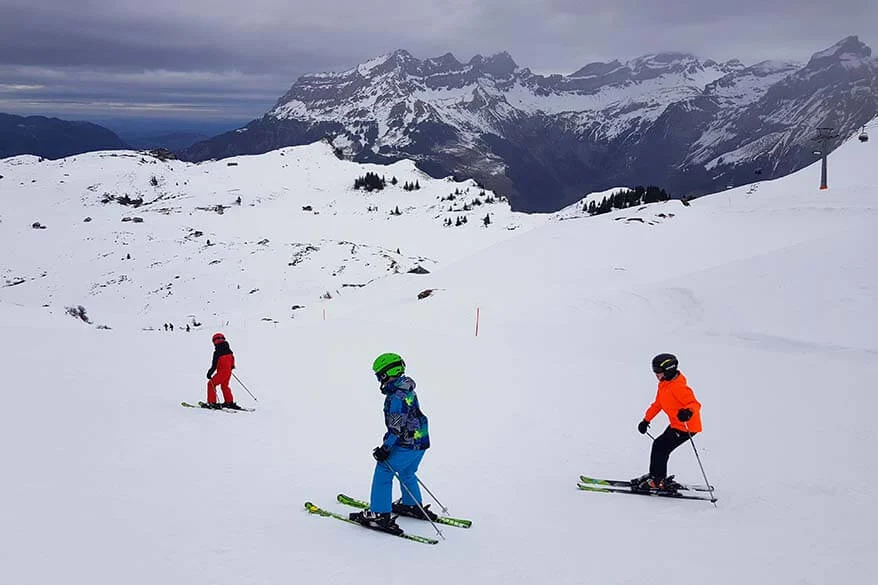 Skiing in Engelberg with kids