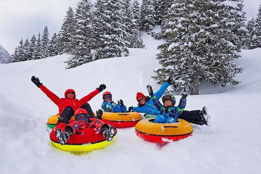 Snow tubing at Trubsee Switzerland