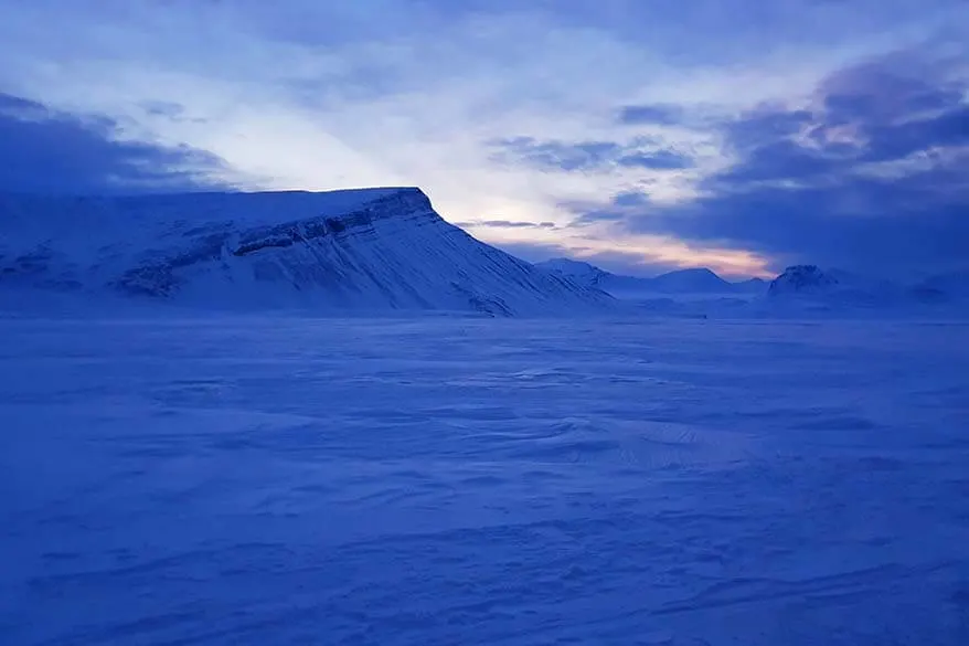 Stunning winter scenery of Arctic wilderness in Svalbard