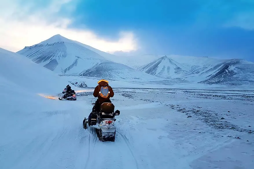 Svalbard snowmobile tour day trip to Barentsburg