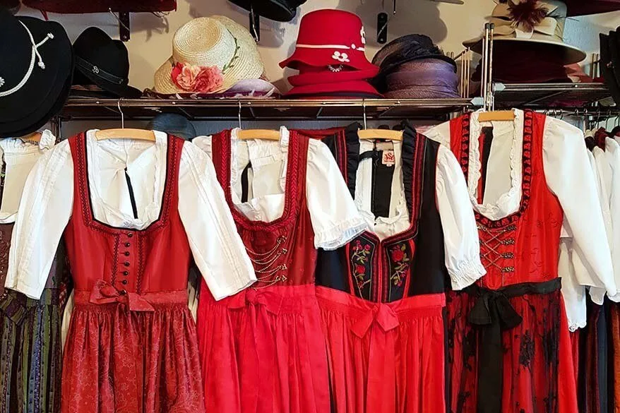 Traditional Swiss costumes at a photo studio at Mt Titlis