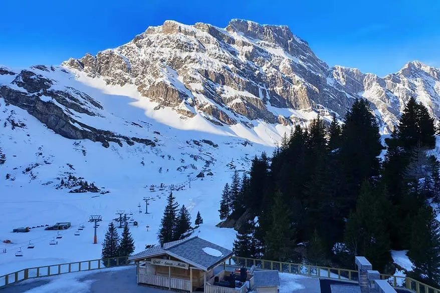 Where to stay for skiing in Engelberg - view from Trubsee Alpine Lodge
