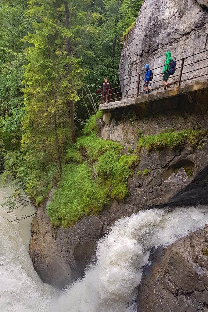 Hiking at Trummelbach Waterfalls