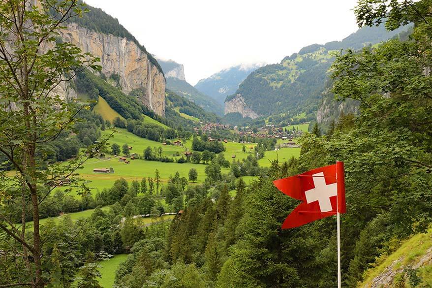 Lauterbrunnen Valley as seen from Trummelbach Falls