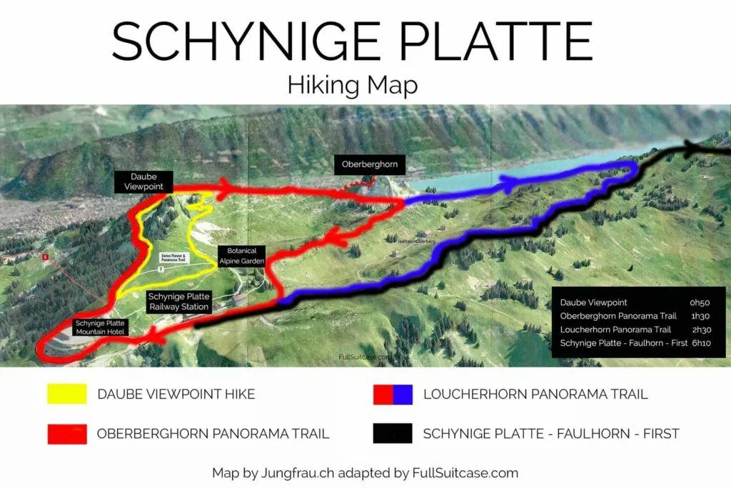 Schynige Platte hiking map