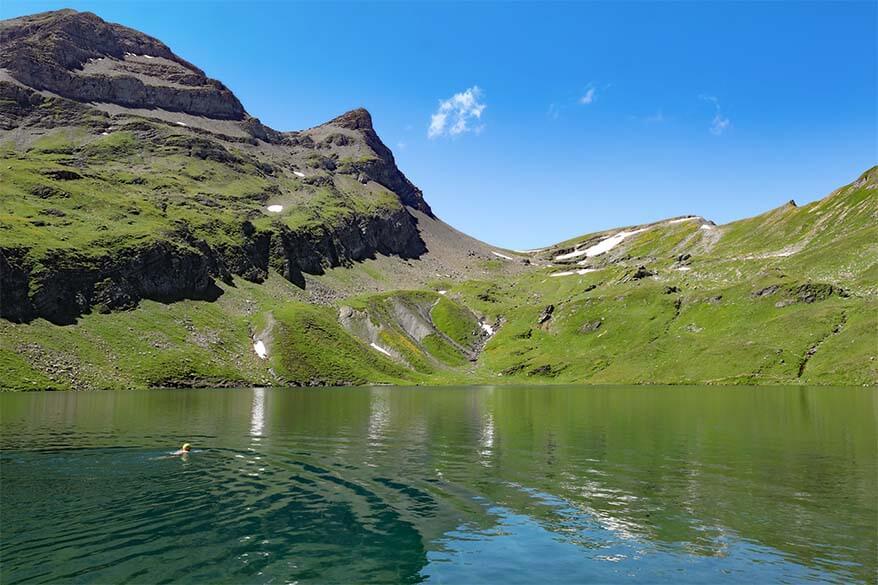 Swimming at Bachalpsee