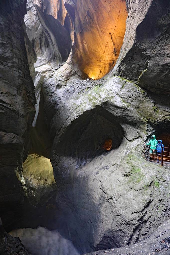 Underground Trummelbach waterfall in Switzerland